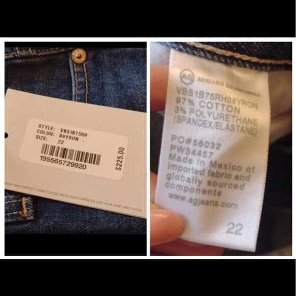 AG Contour 360 Alexxis Boot Cut Jean high rise raw hem dark blue new size 22 - Picture 10 of 14